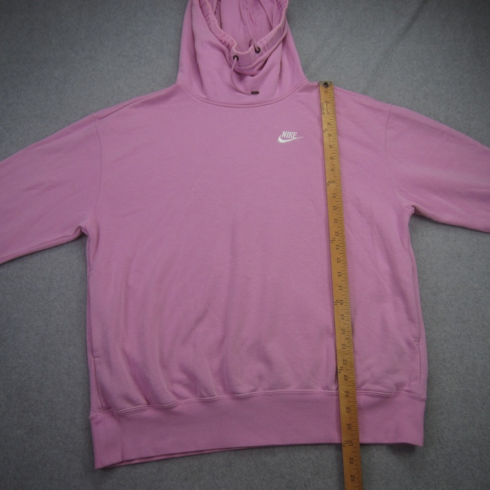 Nike Hoodie Womens‎ Medium Pink Funnel Neck Hoodie Swoosh Oversized Sweatshirt - Picture 8 of 14